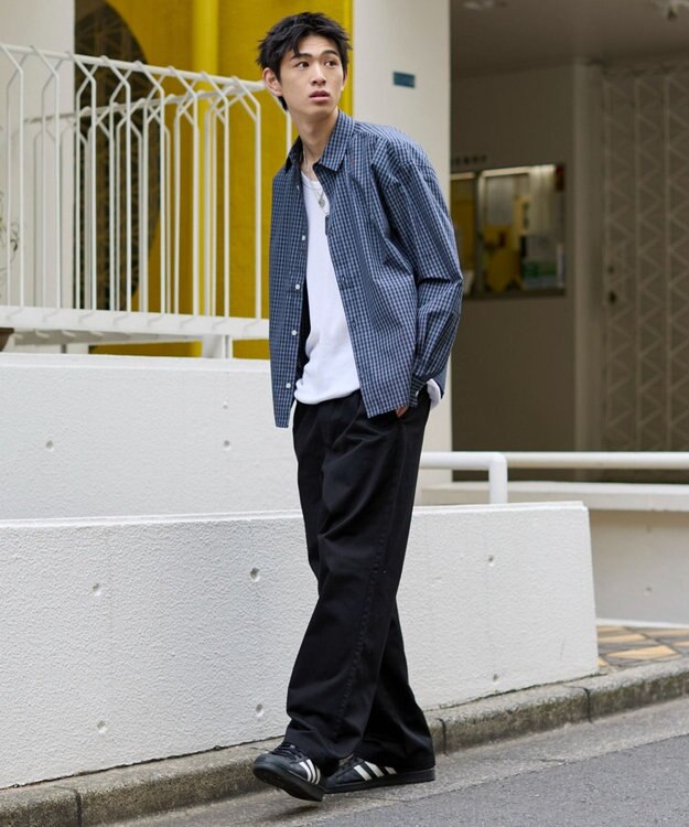 WEGO 【ユニセックス着用ITEM/XSSMLサイズ展開/ウエストゴム】ユルフィットコットンイージーパンツ ブラック