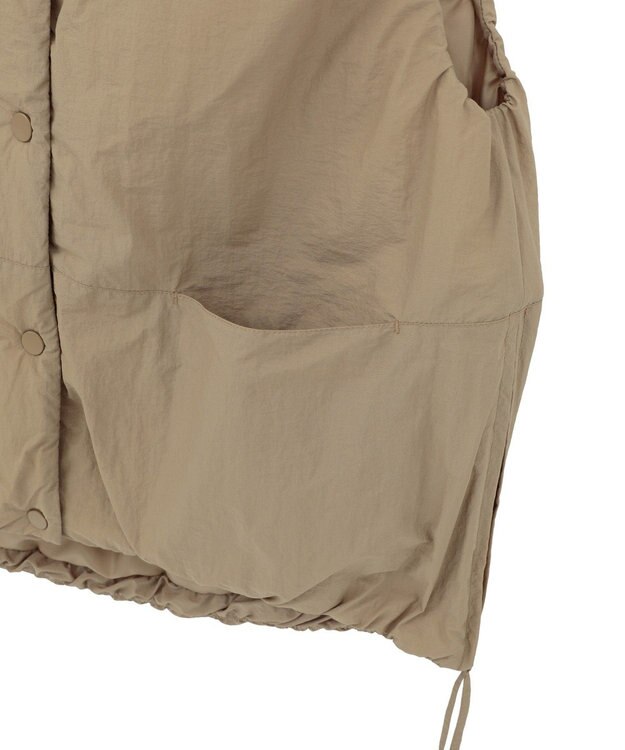 Green Parks サイドZIP中綿コクーンベスト Beige