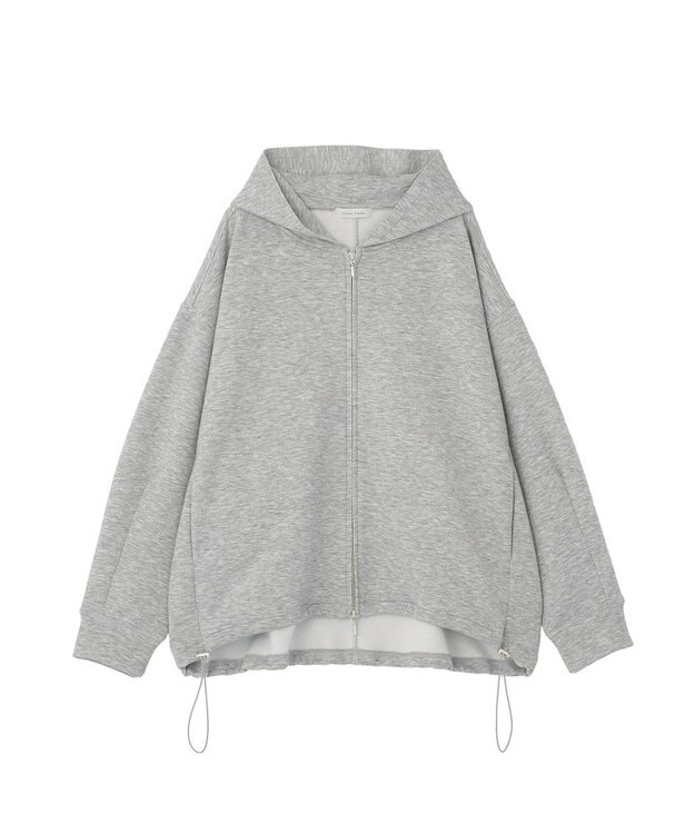 Green Parks ダブルＺＩＰ裾ドロストパーカー Gray Mixture