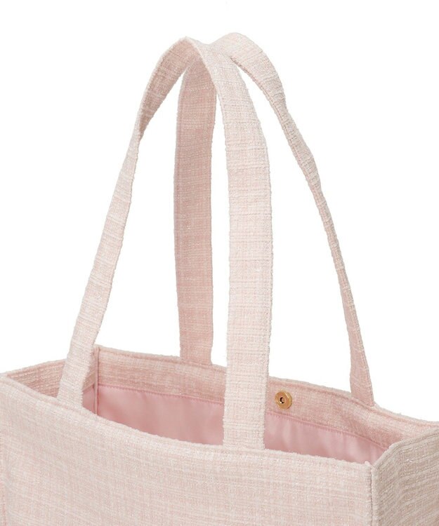 Maison de FLEUR ツイードロゴ刺繍スクエアトートバッグ Pink