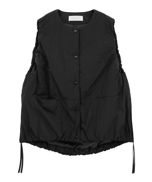 Green Parks サイドZIP中綿コクーンベスト Black