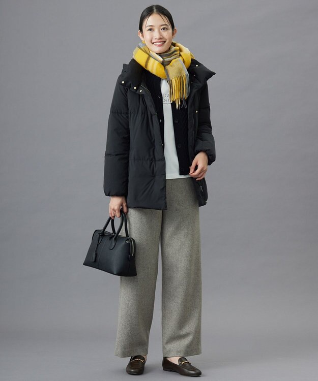 J.PRESS LADIES L 【洗える】ブラッシュドマルチポリ ショート ダウンコート ブラック系