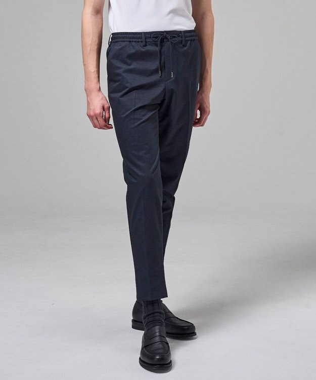 JOSEPH HOMME 新色【セットアップ対応】クールドッツストレッチ　ドロスト付テーパードパンツ / PEGG CONVERTIBLE ネイビー系