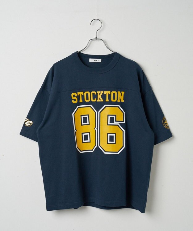 WEGO 【ユニセックス着用ITEM/手洗い可/MLサイズ】フットボールBIG　T（S） ネイビー