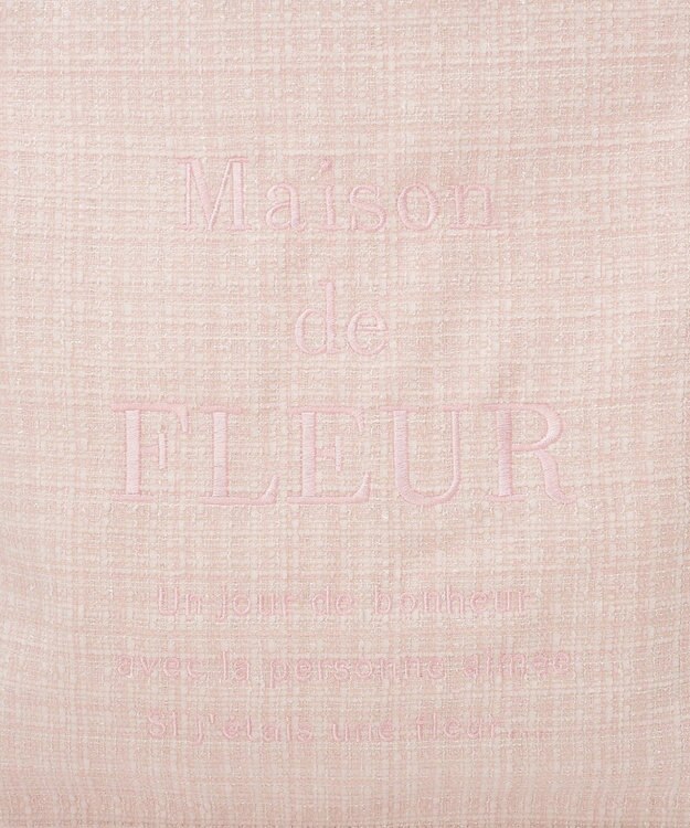 Maison de FLEUR ツイードロゴ刺繍スクエアトートバッグ Pink