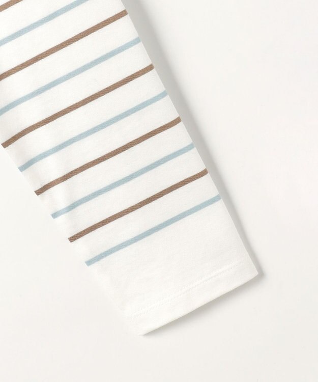 J.PRESS LADIES S バスクボーダー カットソー アクア＆ベージュボーダー系