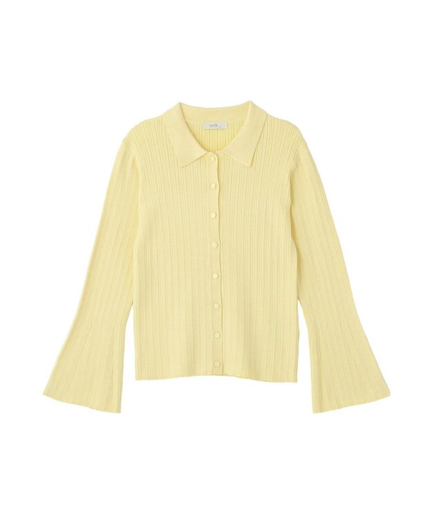 earth music&ecology レギュラーカラーニットカーディガン Yellow