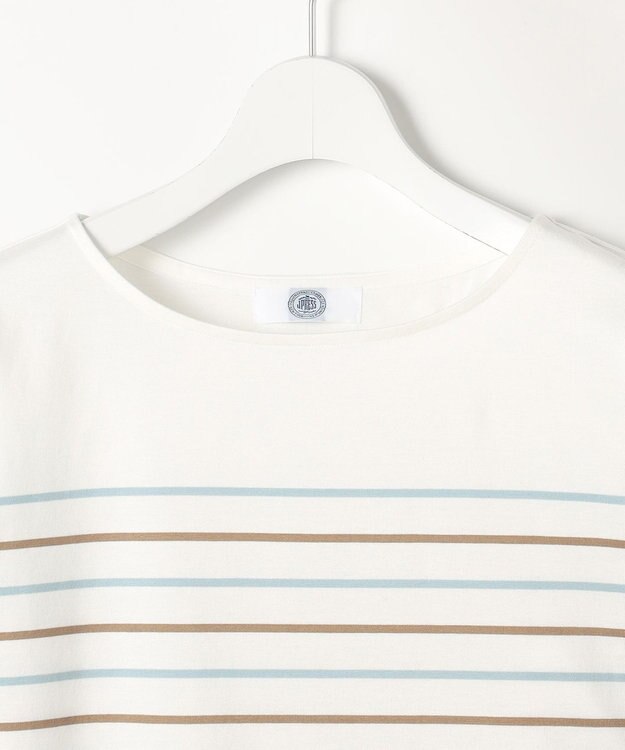 J.PRESS LADIES S バスクボーダー カットソー アクア＆ベージュボーダー系