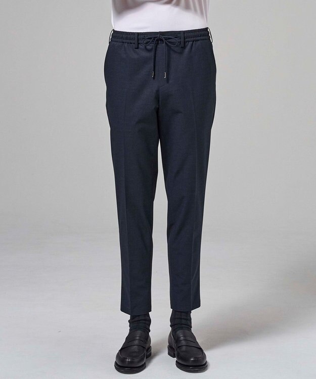 JOSEPH HOMME 新色【セットアップ対応】クールドッツストレッチ　ドロスト付テーパードパンツ / PEGG CONVERTIBLE ネイビー系