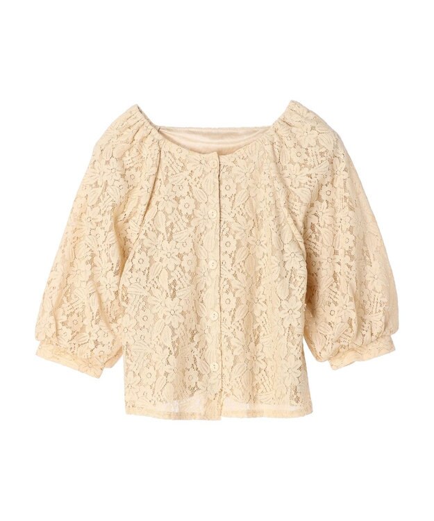 earth music&ecology フラワーレースブラウス Beige