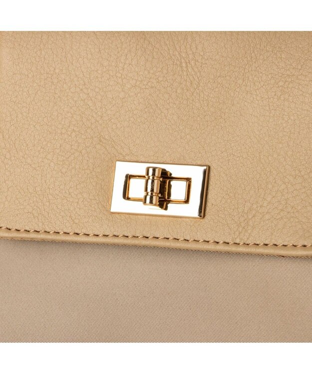 UNBILLION VERYコラボ ペルケ perche / 牛革フラップナイロントートバッグ ベージュ