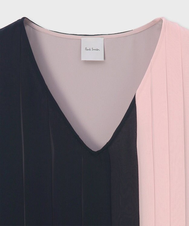 Paul Smith ブロッキング プリーツ ワンピース ライトピンク