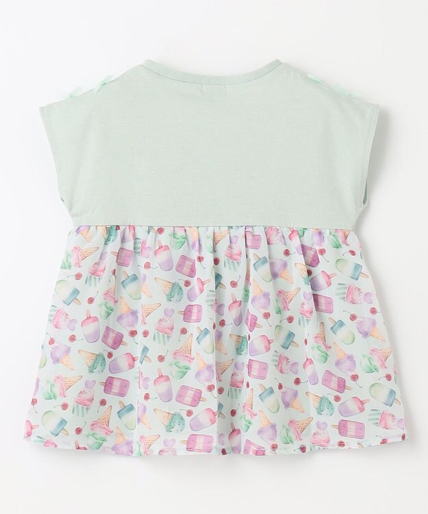 ANY KIDS バックシャン Tシャツ ミント×アイス