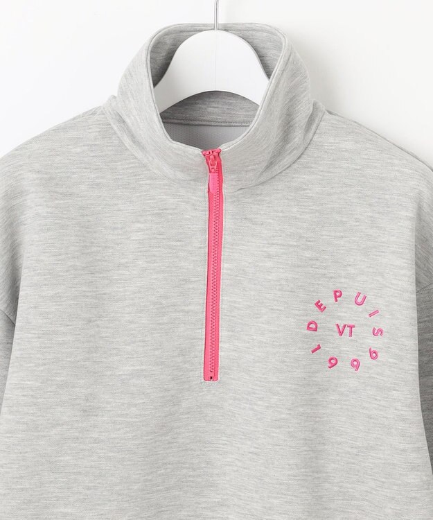 23区GOLF 【WOMEN】ハーフジップスウェット ライトグレー系