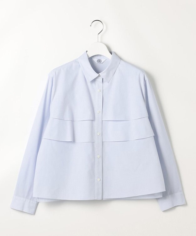 J.PRESS LADIES 【WEB限定カラーあり】COTTON TEX ブラウス ライトグレーストライプ系