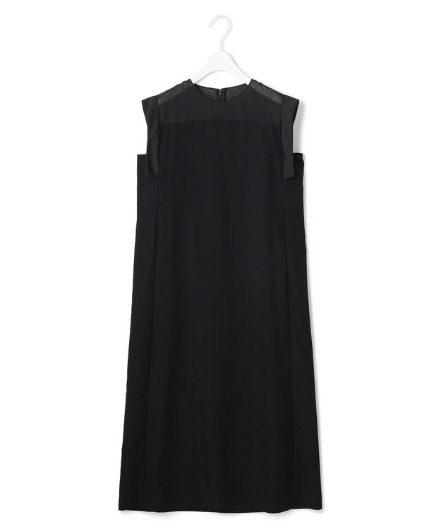 ICB L 【UVケア・接触冷感・速乾・洗える】 FluidBackSatin デザインワンピース ブラック系