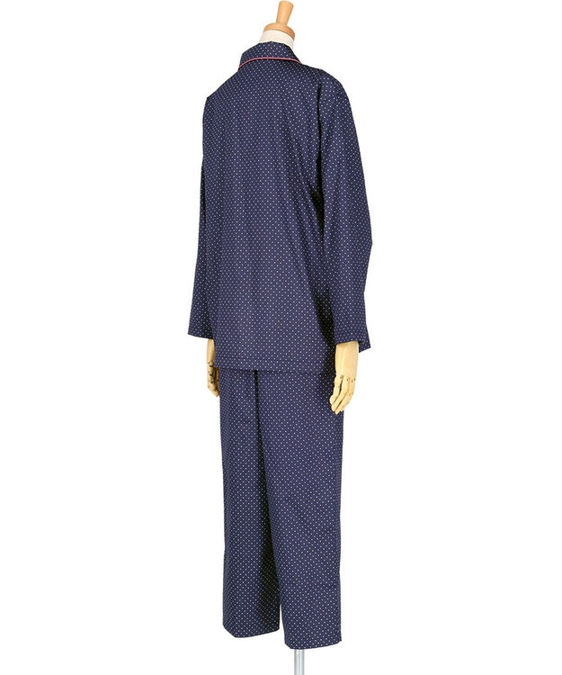 ワコール／睡眠科学 パジャマ 長袖 長ズボン 綿100%(本体) サテン生地 光沢感 なめらかな肌ざわり 上下セット 前開き YDX536 睡眠科学／ワコール コン