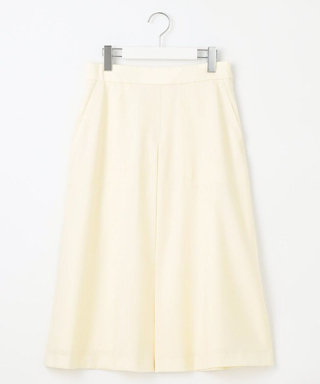 自由区 【洗える】ウォッシャブルハイカウントフラノ タックスカート アイボリー系