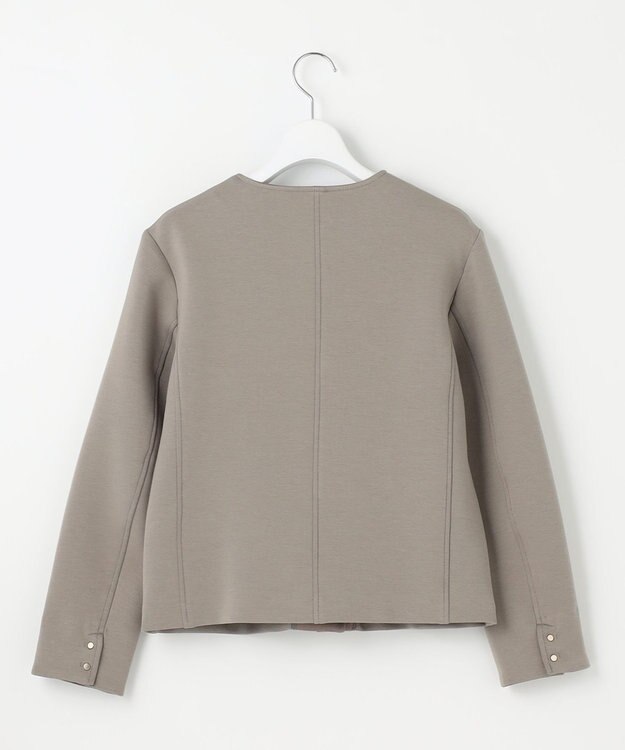 J.PRESS LADIES L 【洗える】ダンボールジャージー ブルゾン モカグレー系