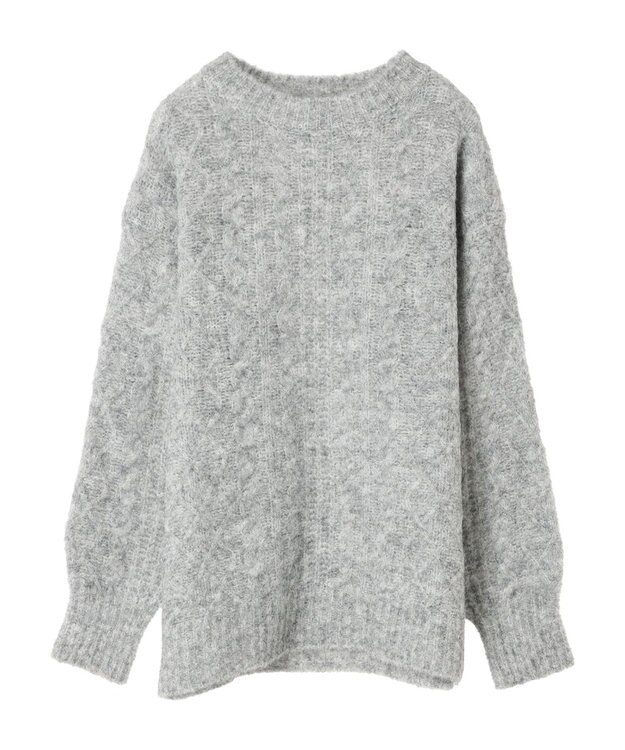 Green Parks フェアリーＭｉｘケーブルニットプルオーバー Gray