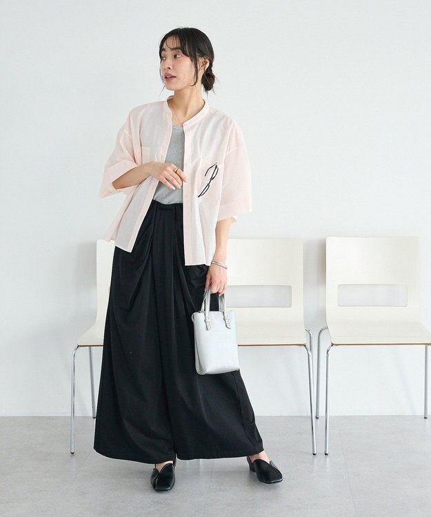 CRAFT STANDARD BOUTIQUE バックギャザーポンチョシャツ Light Pink