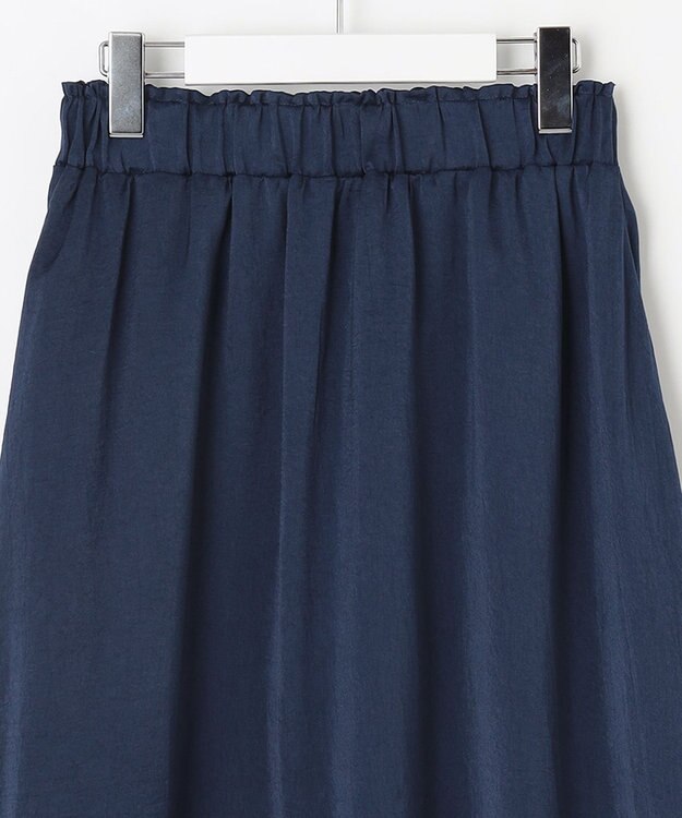 Feroux サテンギャザー スカート ネイビー系