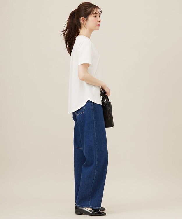 ANY SIS L 【洗える】ベーシックロゴ刺繍 Tシャツ オフ