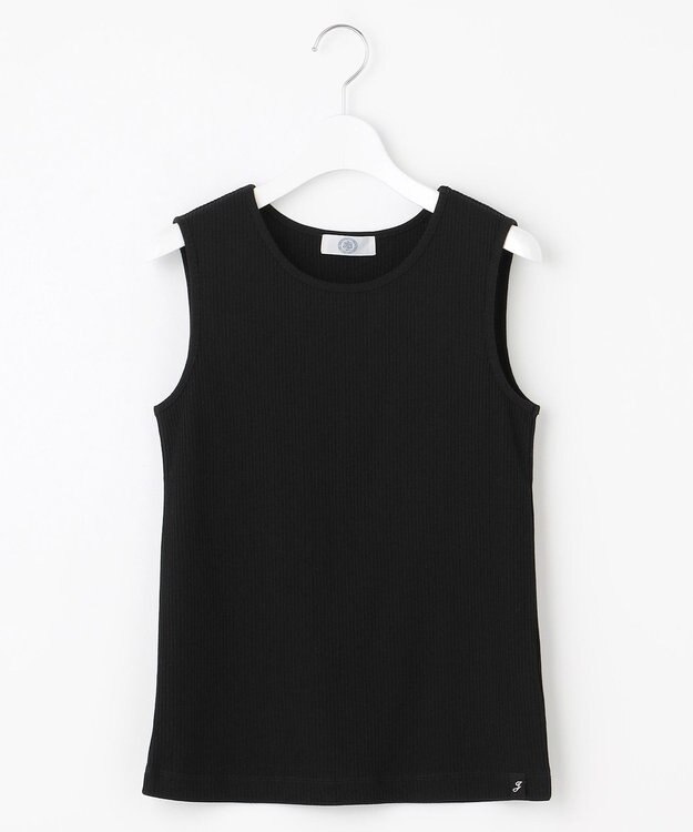 J.PRESS LADIES 【洗える】リブ ノースリーブ カットソー ブラック系