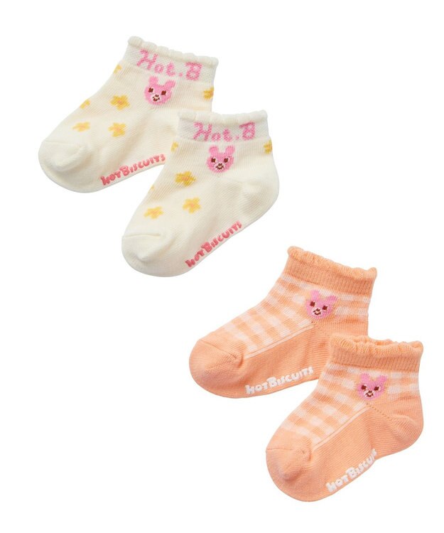 MIKI HOUSE HOT BISCUITS 【11-19cm】ローカット ソックスパック2足セット 黄