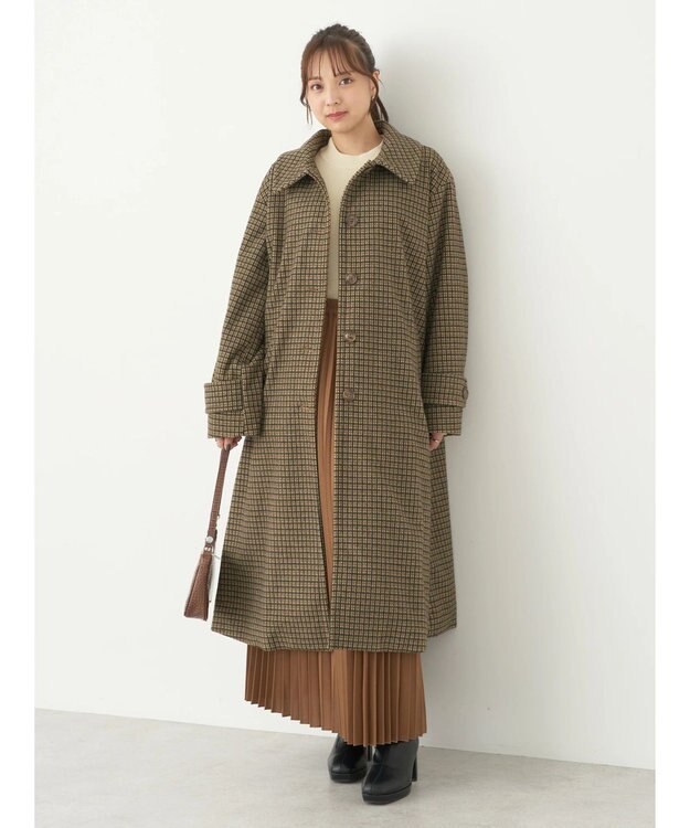 earth music&ecology ステンカラーコート（チェック） Check