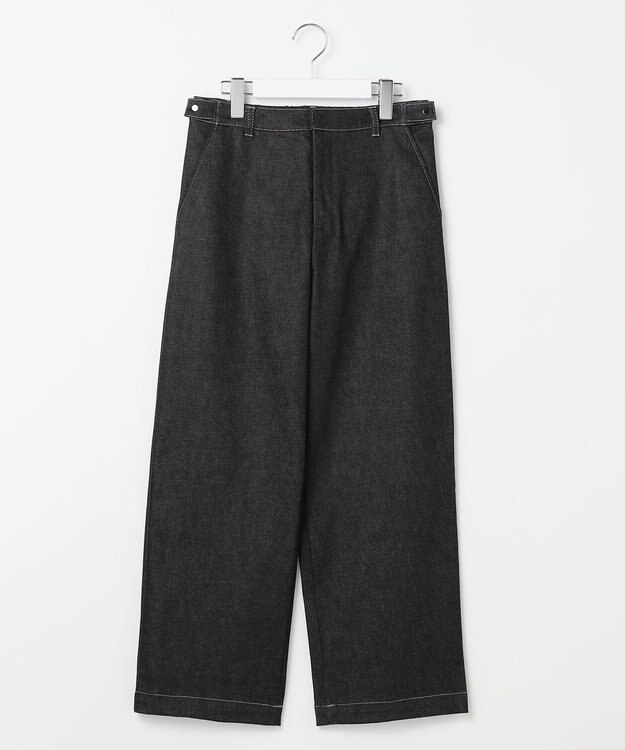 J.PRESS LADIES L 【WEB限定カラーあり】ハイパワーデニムツイル ワイドパンツ ブラック系