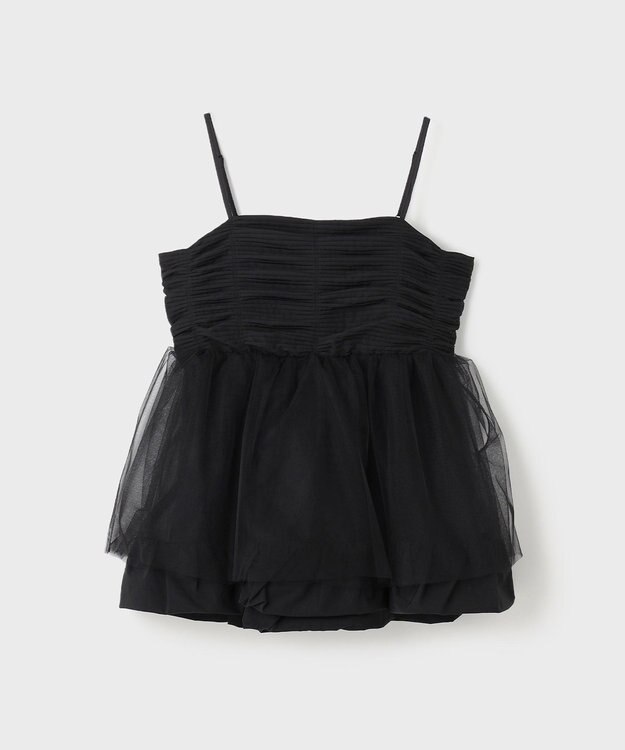 GRACE CONTINENTAL タフタチュールキャミ ブラック