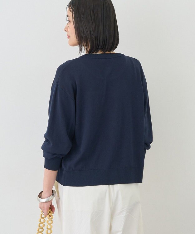 AMERICAN HOLIC 配色シアーカーディガン Navy