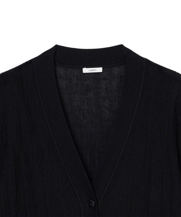 JOSEPH クリンクルリブ　カーディガン Black