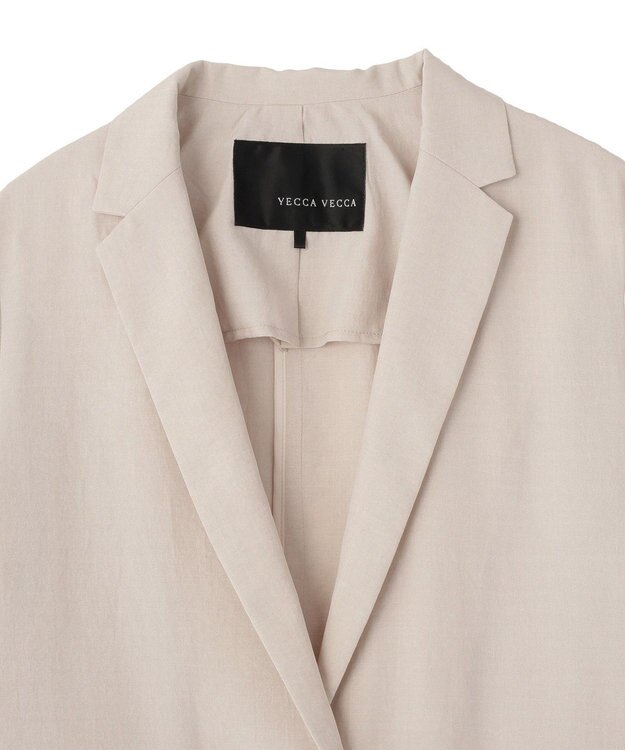 YECCA VECCA マシンウォッシャブルリネンライクジャケット Light Beige