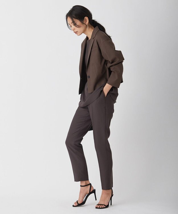 ICB 【洗える】 LooseWeave ショートジャケット ダークブラウン系