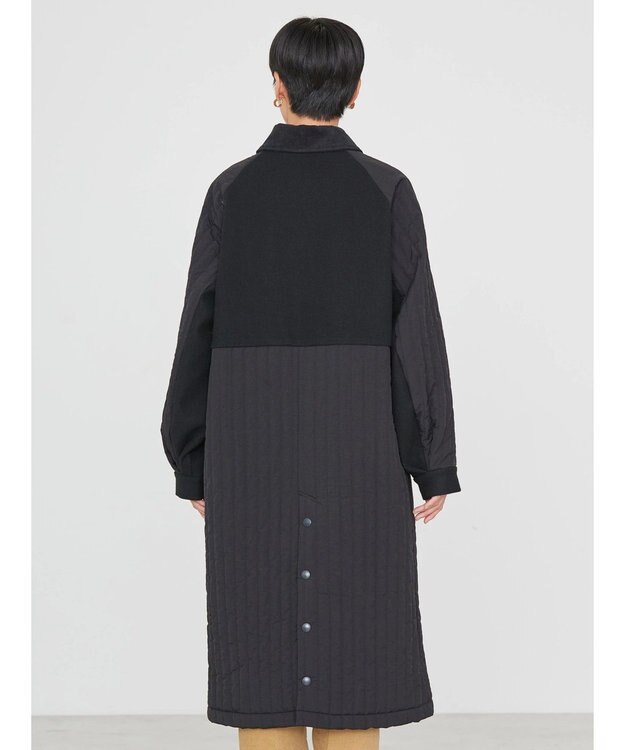 AMERICAN HOLIC キルポカ異素材Ｍｉｘロングコート Black