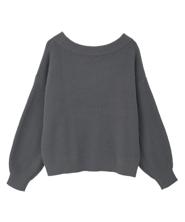 earth music&ecology パウダーシャギー畦プルオーバー Charcoal Gray