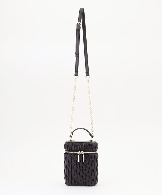 LA BAGAGERIE 【MONICA】ランダムプリーツバニティバッグ ブラック