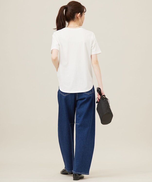 ANY SIS L 【洗える】ベーシックロゴ刺繍 Tシャツ オフ