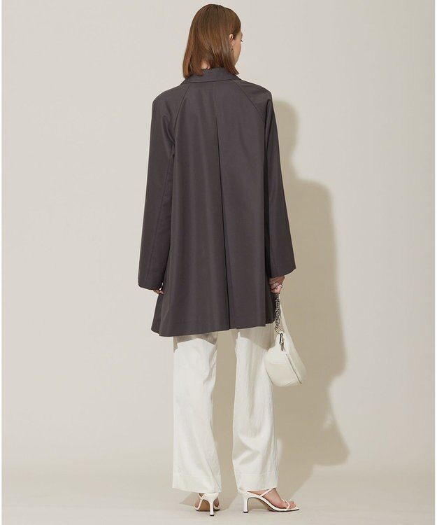 ICB 【撥水加工】ＴＣシャンブレーツイル ステンカラーコート チャコール系