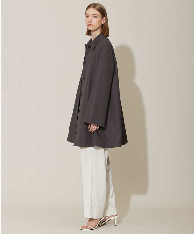 ICB 【撥水加工】ＴＣシャンブレーツイル ステンカラーコート チャコール系