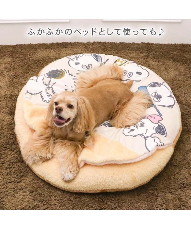 PET PARADISE スヌーピー 遠赤外線 くつろぎマット 《兄弟柄》 Ｌ ベージュ
