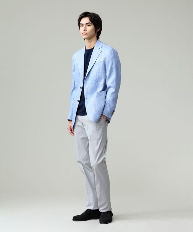 J.PRESS MEN 【ストレッチ】ハイパワーシャンブレードビーステムテーパード パンツ ライトグレー系1