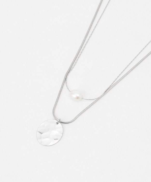 ANY レイヤードコインメタルネックレス シルバー