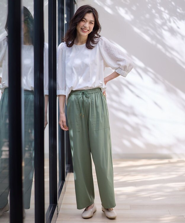 ANY L 布帛コンビプルオーバー オフ