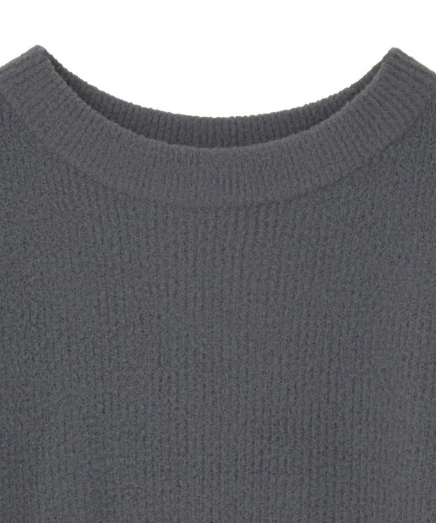 earth music&ecology パウダーシャギー畦プルオーバー Charcoal Gray