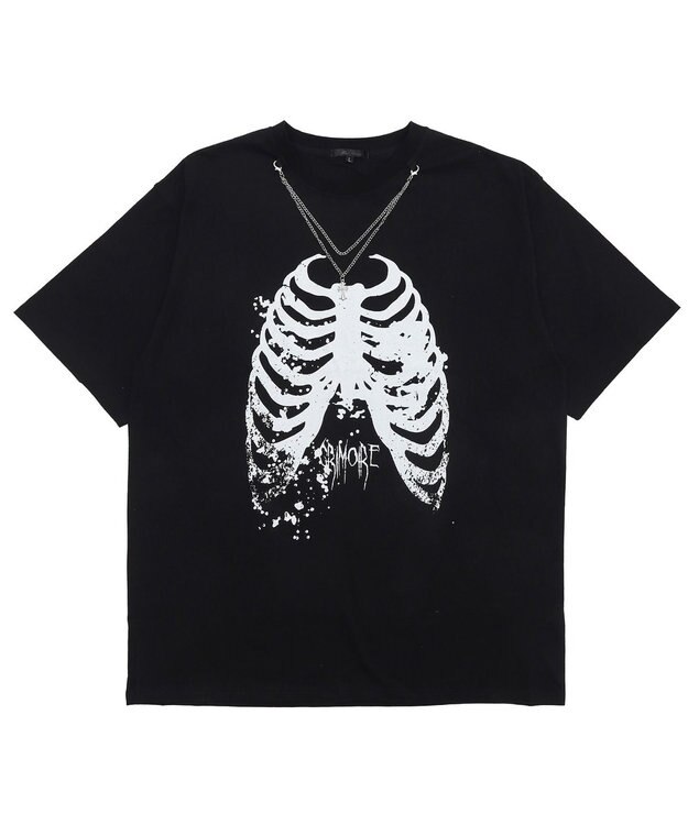 WEGO アクセ付きハードグラフィックT（SS） ブラックその他