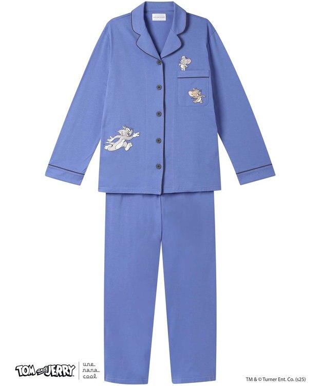 une nana cool トムとジェリー × une nana cool 【綿100％】開襟パジャマ BU