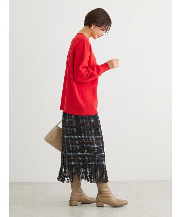 Green Parks ・ＳＵＧＡＲ　ＳＰＯＯＮ　チェックフリンジスカート Black